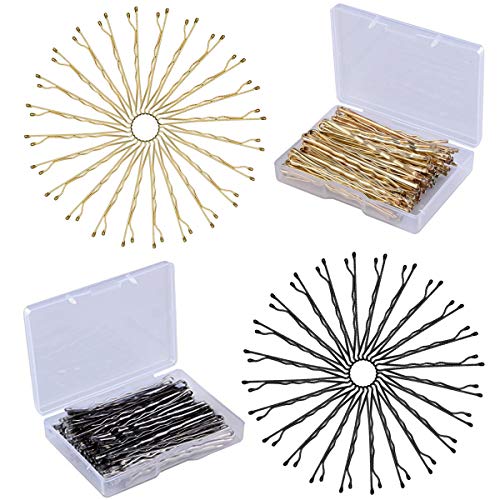 Pasadores de pelo de metal para mujeres y niñas, 5 cm, color rubio negro, 200 unidades