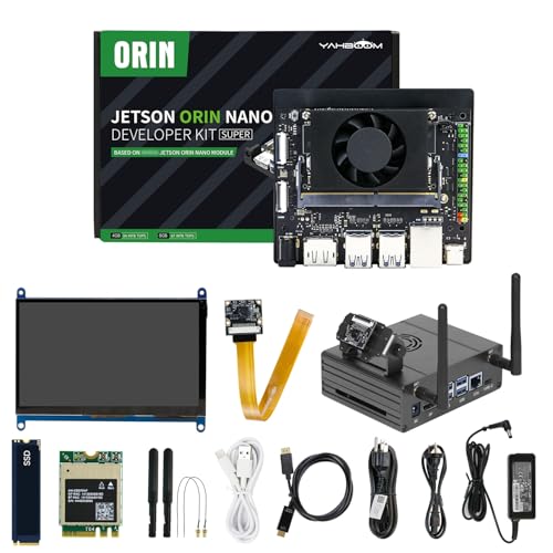 Image of Yahboom Jetson Orin Nano 8GB Super Development Board, Jetson Aluminum Case, AI Large Model Voice Module, Python Programming