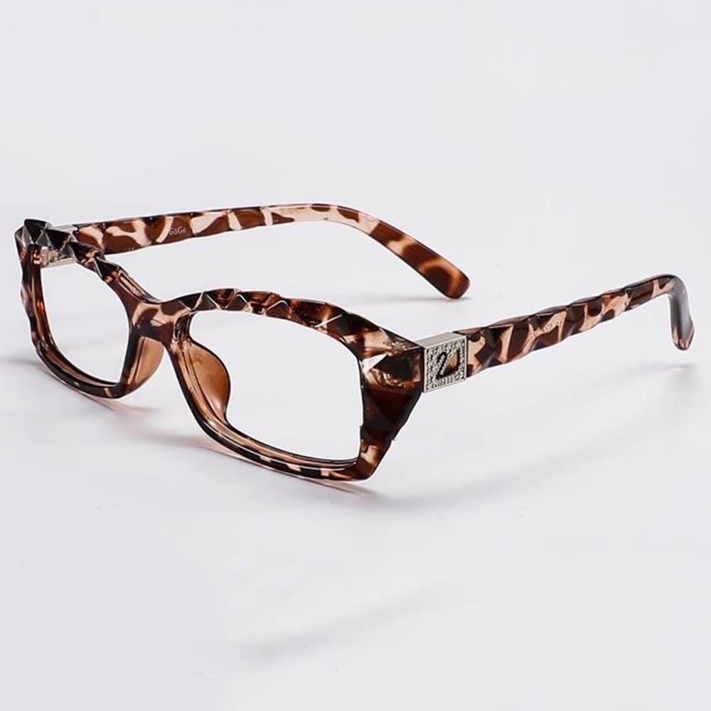 COKYIS Mode Frauen Computerbrille Schildpatt Lesebrille Rechteckig Presbyopie Lesehilfe Mit Federscharniere Vollbild Lesebrillen Anti-Ermüdung (Color : Tortoiseshell, Size : +2.0)