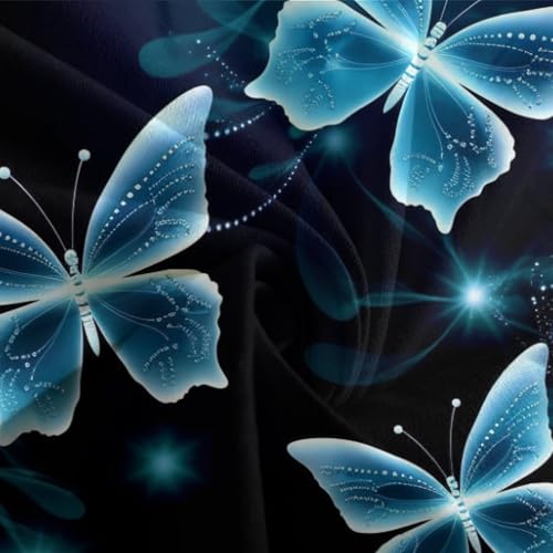 Housse de couette zippée papillons 3D lit king-size facile à laver