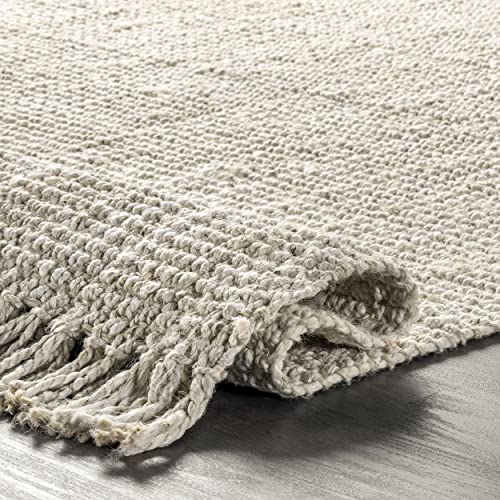 Nuloom Daniela Farmhouse Chunky Jute Area Rug, 6' X 9', Off-White #TOP5