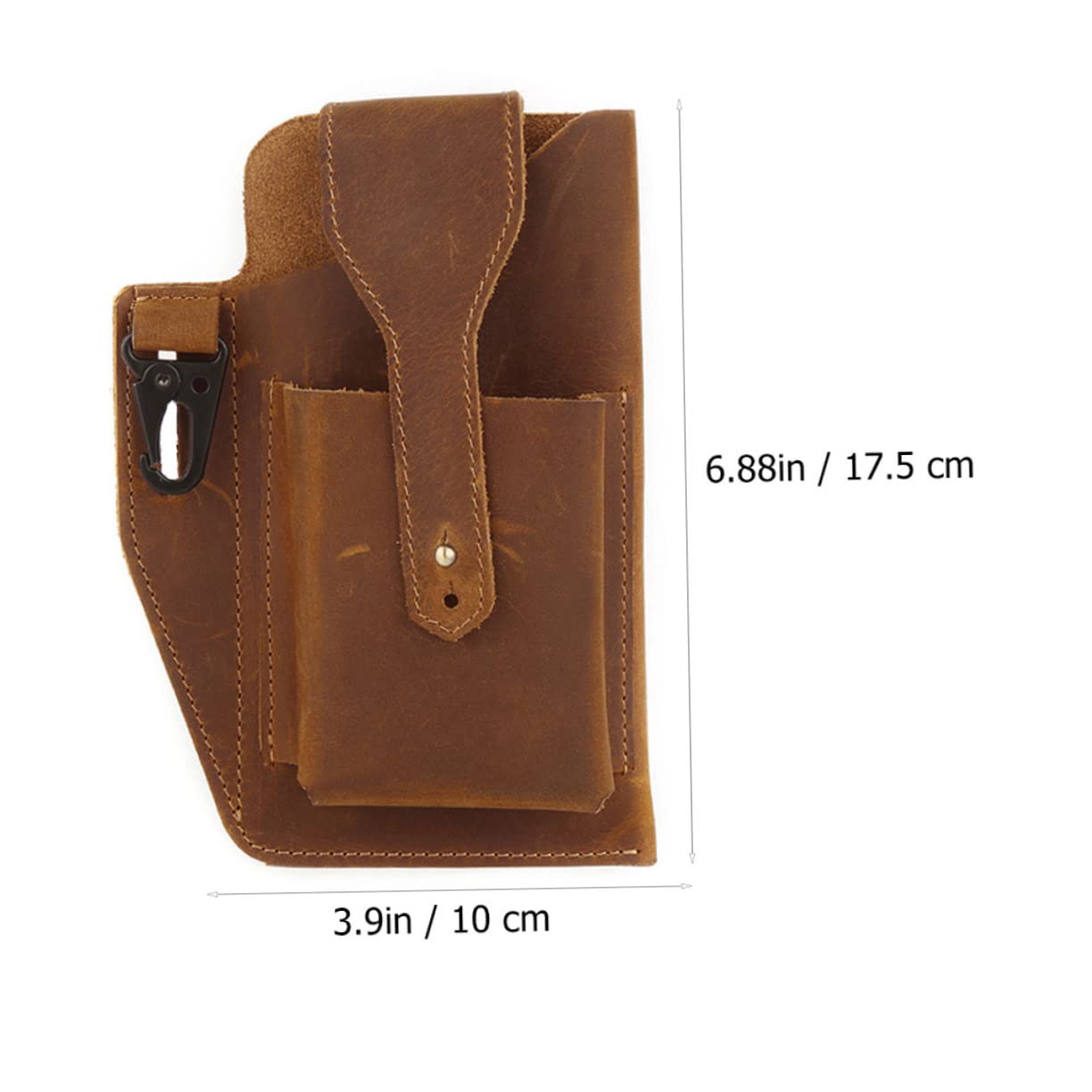 Riñonera Deportiva Hombre Vintage de Piel Auténtica Resistente Ligera Hebilla para Colgar Llaves Bolsa de Almacenamiento para Cintura Uso Diario y Viajes