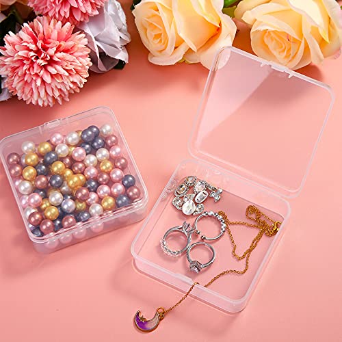 Image of Jetec 30 Pieces Mini Plastic Clear Beads Storage Containers Box for Collecting Small Items, Beads, Jewelry, Business Cards, Game Pieces, Crafts (3.3 x 3.3 x 1.1 Inch)