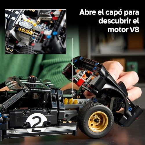 Miniatura 4 de LEGO Technic Coche de Carreras Ford GT40 MKII de 1966 - Maquetas para Construir para Adultos - Coche de Colección con Motor V8 para Montar y Detalles - Regalo para Hombres y Fans del Motor 42223
