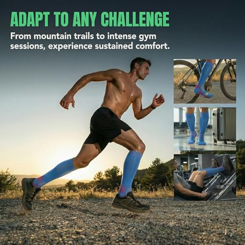 Image of Compression Socks (2 /3 Pair) for Men and Women 20-30 mmHg Regular and Plus Size Compression Scoks:Size S-7XL