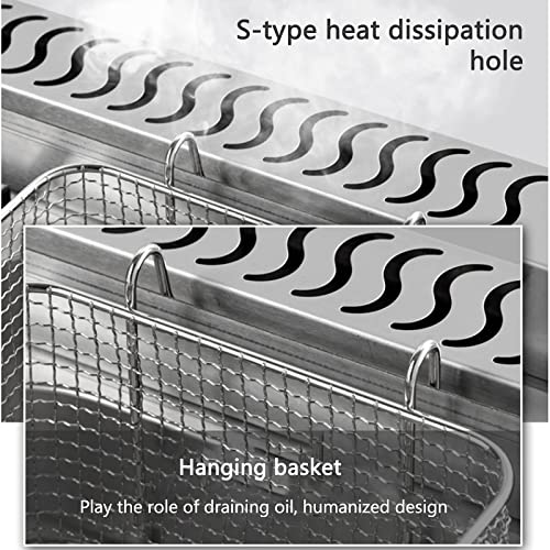 Generic Gasfritteuse, 22L / 30L Gasfritteuse Tank Edelstahl Hähnchenchips Fritteuse mit Korbschaufel für kommerzielle Restaurantküche – Bild 5