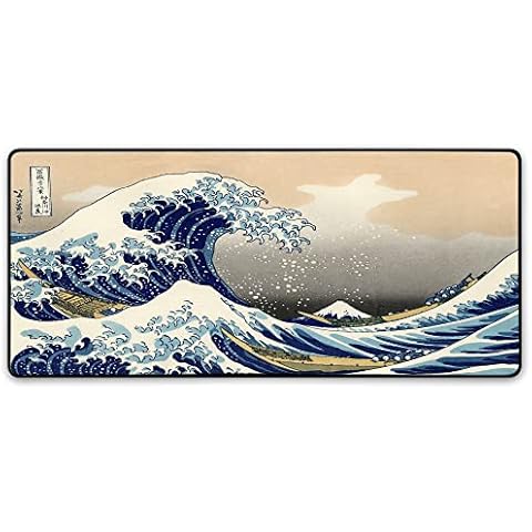 XXL Japan Gaming Mouse Pad - Kanagawa Wave Artwork Hokusai Mat Extended Professional Large PC Desk Office Accessory - (2 Sizes) (Extended (70cm * 30cm)) Cover