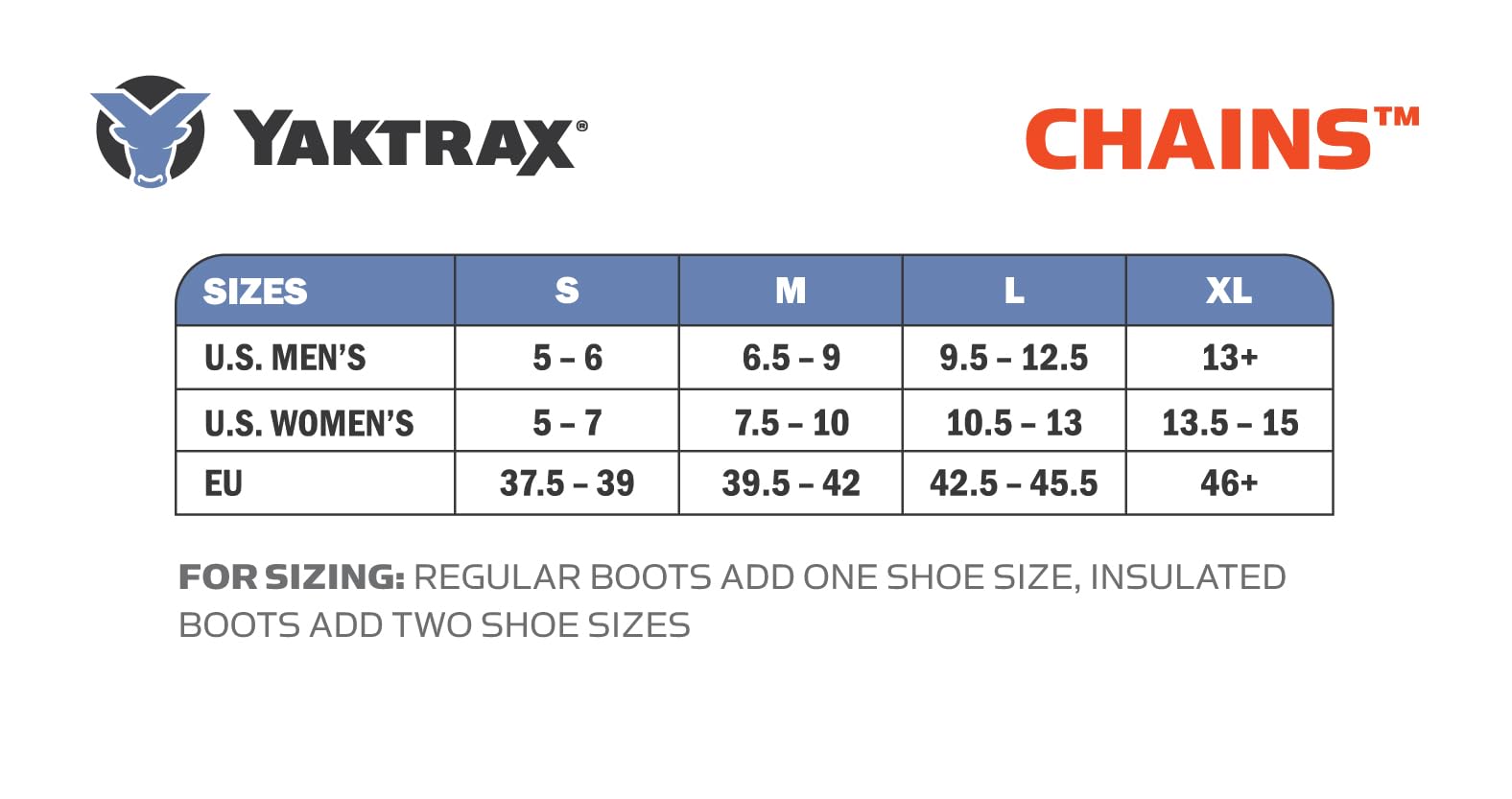 YAKTRAX Chains Heavy Duty Traktion Wandern Cleats, Durable TIG Welded Links, bietet Traktion in EIS & Schnee, schwarz