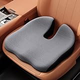 Benazcap Car Seat Cushion - Memory Foam Car Seat Pad - Sciatica & Lower Back Pain Relief - Car Seat Cushions for Driving - Road Trip Essentials for Drivers-Grey