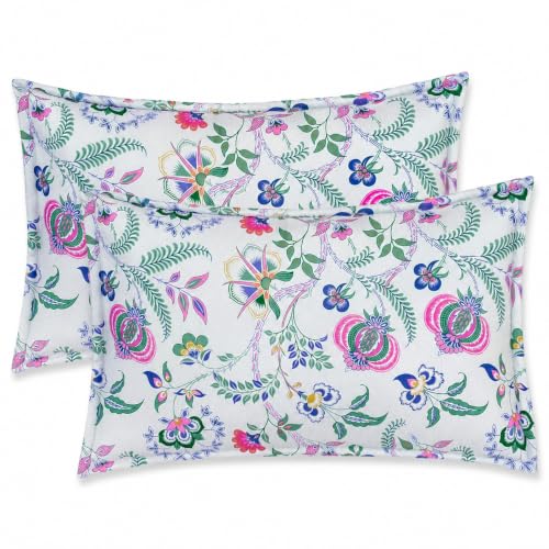 Image of RRC Floral Double Bedsheet with Pillow Cover, 90 x 100 Inches Printed Bed Sheet for Double Bed, Bedroom Bedding Set, Comfortable Bedsheet for Home Use, Pillow Cover Size 17 x 27 Inches