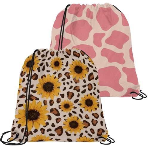 Sac à dos cordon motif vache : finis les sacs volumineux grâce à ce lot de 2 léger mixte