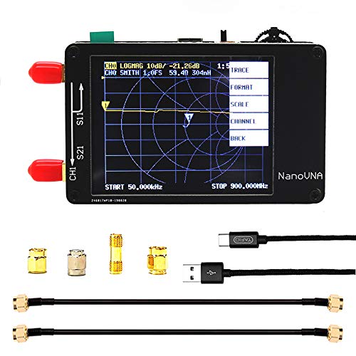 Analizzatore di rete vettoriale NanoVNA, 50KHz-900MHz 2.8inch display digitale LCD Schermo commovente Onda corta MF HF VHF UHF Antenna Analizzatore Onda stazionaria