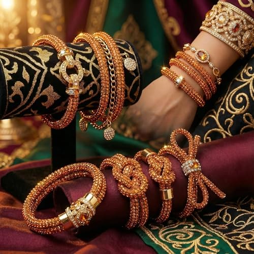Cordón de estrás rojo anaranjado GDO para manualidades y decoración de joyas 8