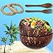 Set de Bol de Coco Natural con Cubiertos | 2 Piezas Bowl de Coco Natural | buddha bowl | Cuencos de Coco Naturales | Poke Bowl | Coconut Bowl | Bowl Desayuno | Cuenco de Madera | Regalos para Veganos