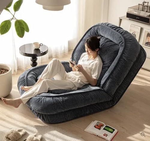 Image of 1 Seater Luxurious Human Dog Bed for People and Adults|Cotton Recliner Lounge Style Soft Human Dog Sofa with Plush Cushioning for Reading and Relaxation (Velvet, Smoke Grey)