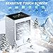 Portable Air Conditioners, USB Personal Mini Air Conditioner with 3-Speed, Evaporative Air Cooler with Touch Screen, Portable Ac Unit Fan for Room, Tent, Bedroom, Car, RV, and Camping