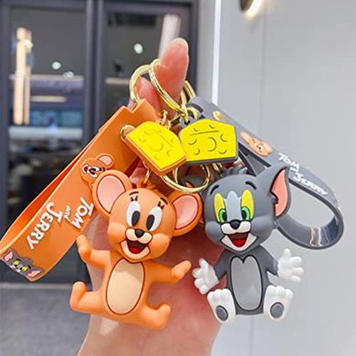 Image of Cute Cartoon Character Silicone 3D Key Chain with Strap Charm & Metal Hook, Merchandise Key Rings Gift for Kids Girls Boys Men & Women