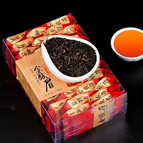 2023 New Jinjunmei Black Tea - Chinese Top10 Famous Tea - Wuyi Mountains Tea From Fujian China Golden Beautiful Eyebrow金骏眉红茶170G (Teapot Not Included) #TOP5