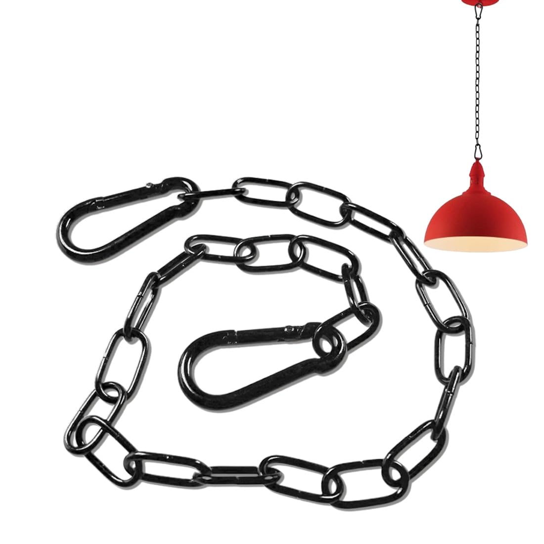 Catena in acciaio inox, catena in acciaio nero, 0,6 m, in acciaio inox, catena a maglie con moschettone, catena in acciaio inox, per porte di recinzione, cancelli da giardino,Appendere la recinzione