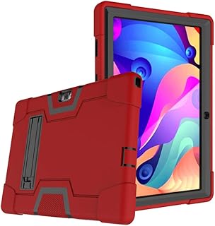 FIEWESEY for Vankyo matrixpad s30 Tablet Case,Hybrid Heavy Duty Three Layer Full-Body Shockproof Rugged Protective Case with Stand for Vankyo MatrixPad S30/HAOVM MediaPad S30 10 Inch(Red/Black)