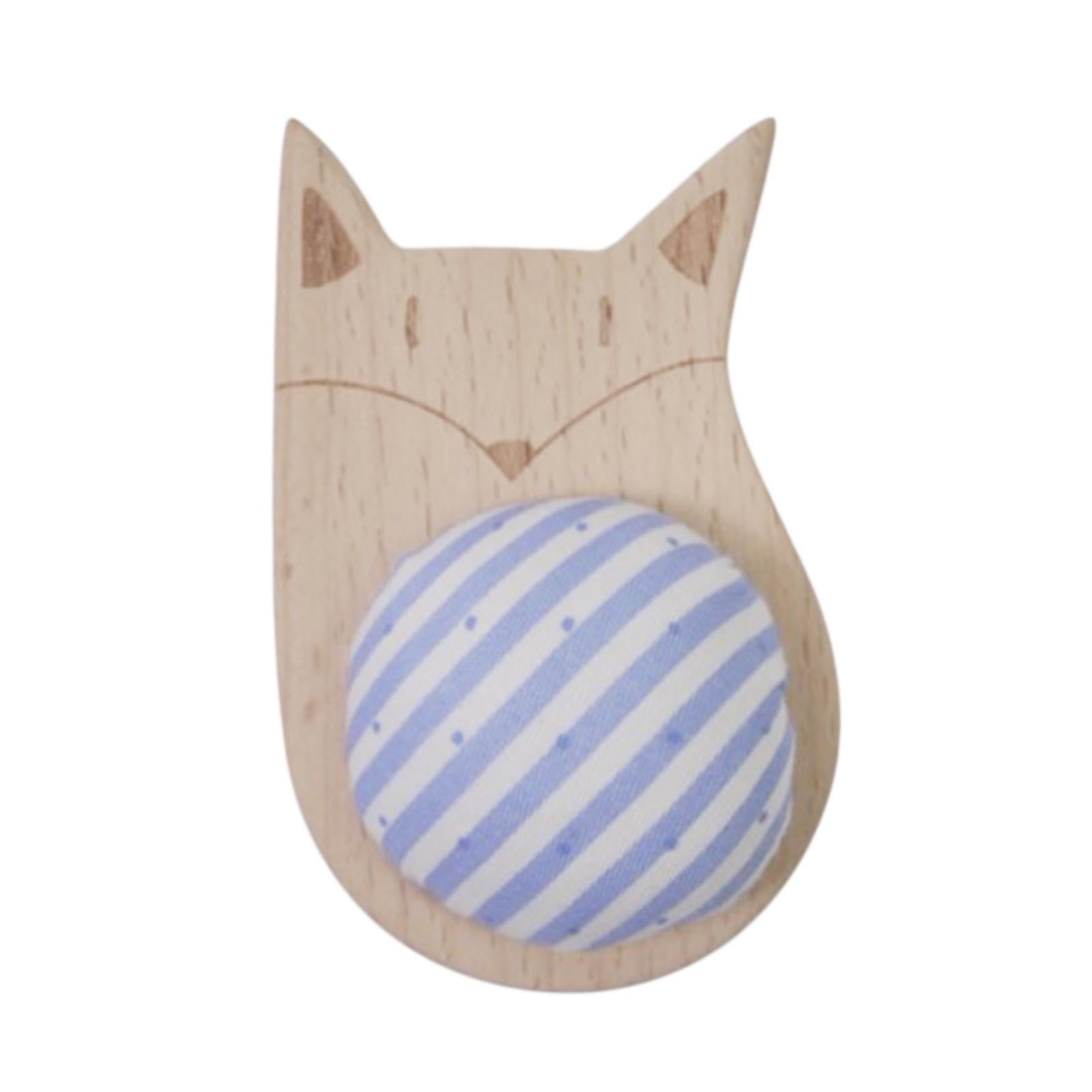 Nishiyuenyi Pincushion Needle Holder Compact Sewing Needle Cushion Holder Wooden Base for Quilting Household DIY Crafts Cross Stitch, Fox