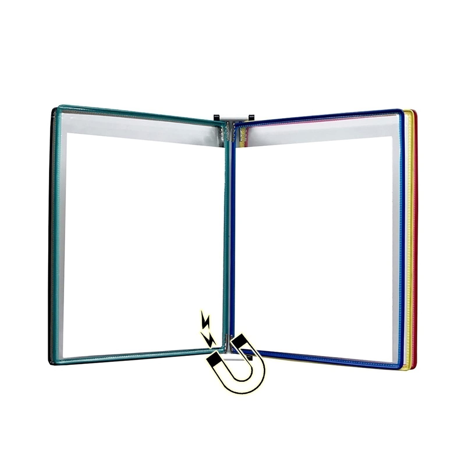 ZXFfhDHJH display folder， Wall Mounted File Hol A4[8.26inch×11.69inch] 10 Pockets, Attached to Metal Device(Color)