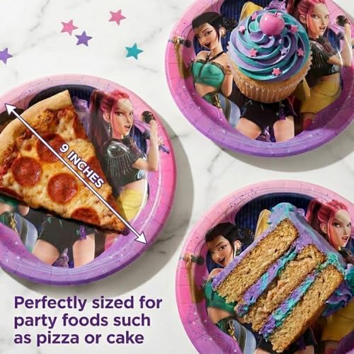 Unique KPop Plates and Napkins 24-Pack - Demon Hunters Birthday Decorations — view 4