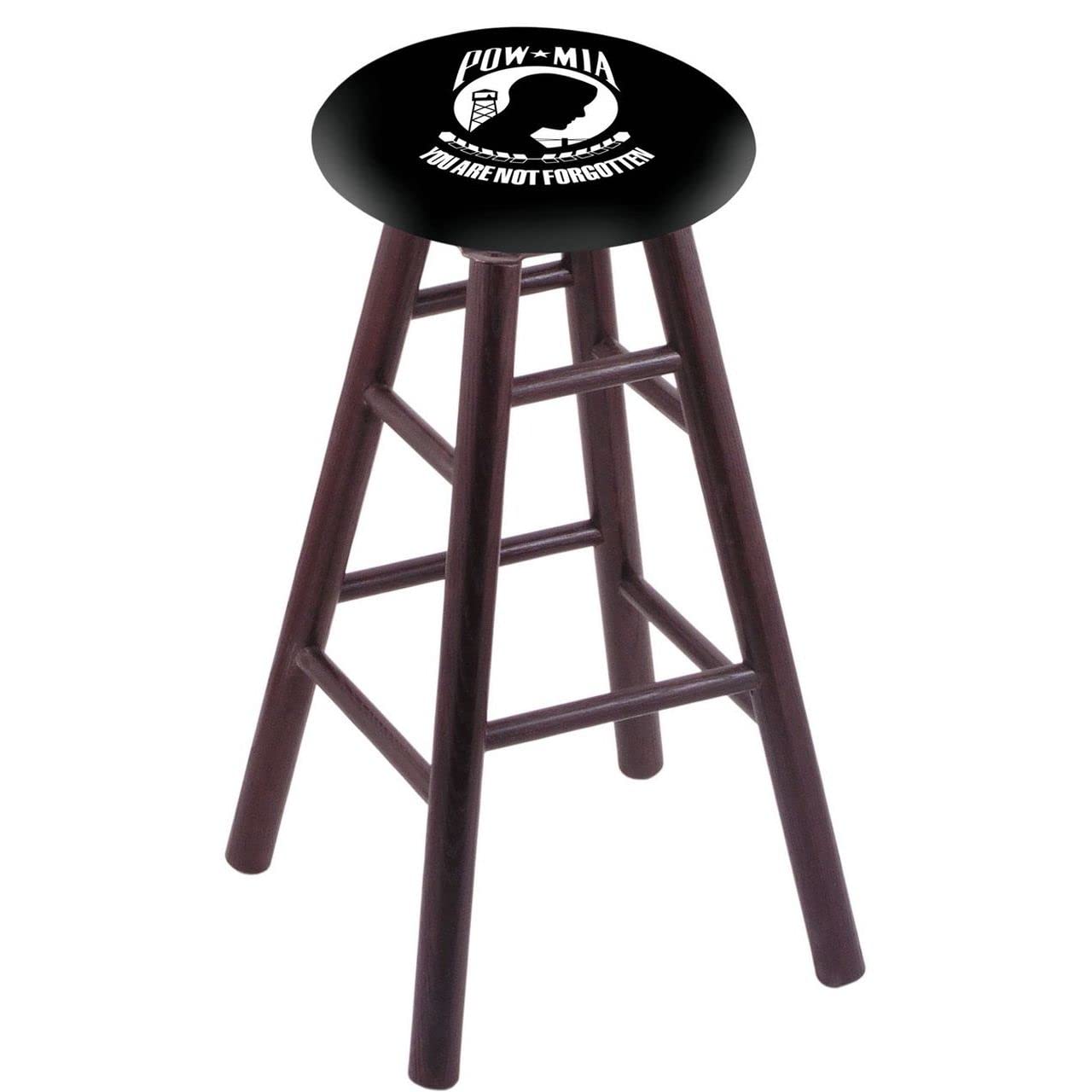 Holland Bar Stool Co. Oak Counter Stool in Dark Cherry Finish with POW/MIA Seat by The