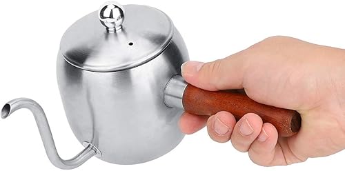 Miniatura 6 de Topyond Cafetera de cuello de cisne de acero inoxidable, hervidor de goteo de 16.9 fl oz con boquilla de flujo fino, tetera japonesa para