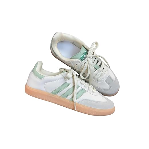 Tênis Casual Samba Feminino, Branco e Verde, Numeração 35-39, Com 2 Pares de Cadarços,