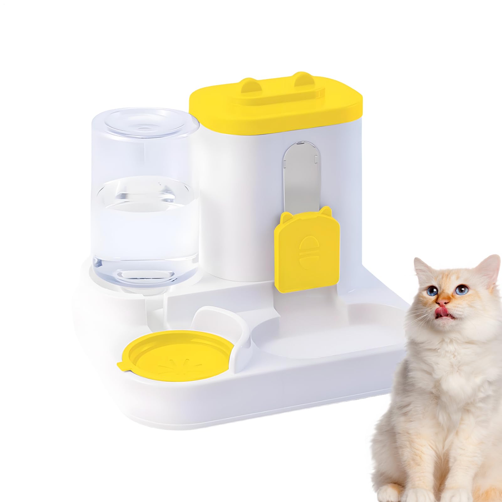Dispensador de comida y agua para gatos contra el desorden del cuenco antiderrame
