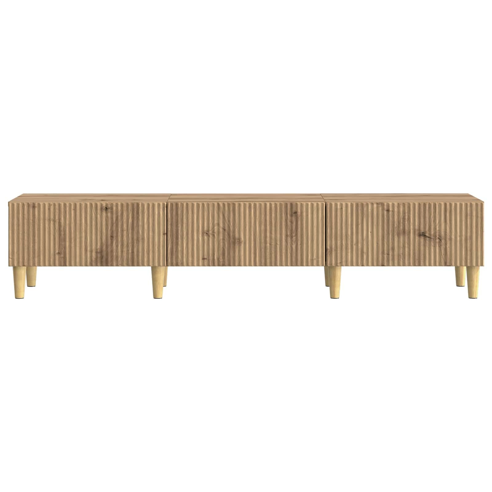 Mobile TV in rovere Artisan, 147 x 34,5 x 30 cm, con cassetti, spazio e gestione dei cavi, per soggiorno, home theater, gaming e moderna console multimediale