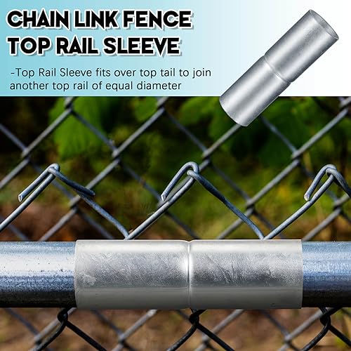 Tandefio 8 PCS Top Rail Sleeve Galvanized Steel Chain Link Fence Top Rail Sleeve for Rail/Pipe (1-5/8" x 6") by Tandefio - Image 4
