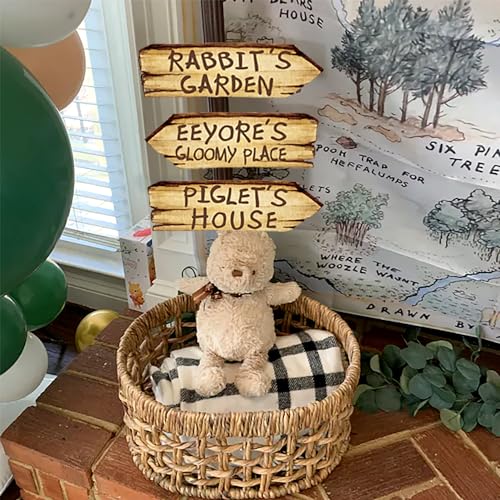 20 señales flecha Winnie doble cara decoración bebé miniatura 3