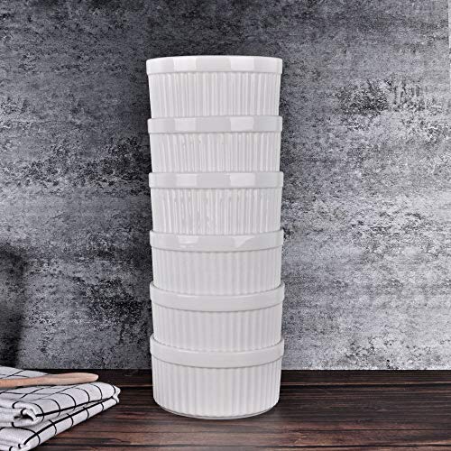 SZUAH Porcelain Ramekins, 4oz Baking Ramekins for Souffle, Creme Brulee, Appetizer, Custard, Pudding and Ice Cream, Set of 9.