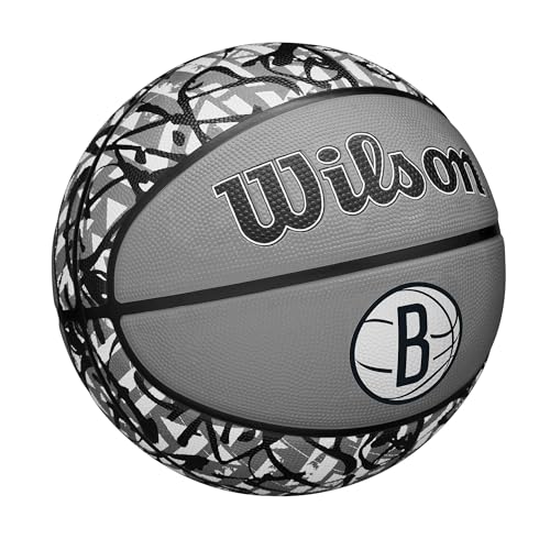 WILSON NBA Team Graffiti Basketball – Brooklyn Nets, Größe 17,8–74,9 cm – Ansicht 2