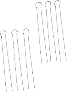 SECFOU 6 Peças De Garfo De Churrasco De Aço Inoxidável Marshmallow Sticks Smores Espetos De Kebab Ferramentas De Grelha Espeto De Churrasco Espetos De Carne Kebab Prata Garfo De Carne