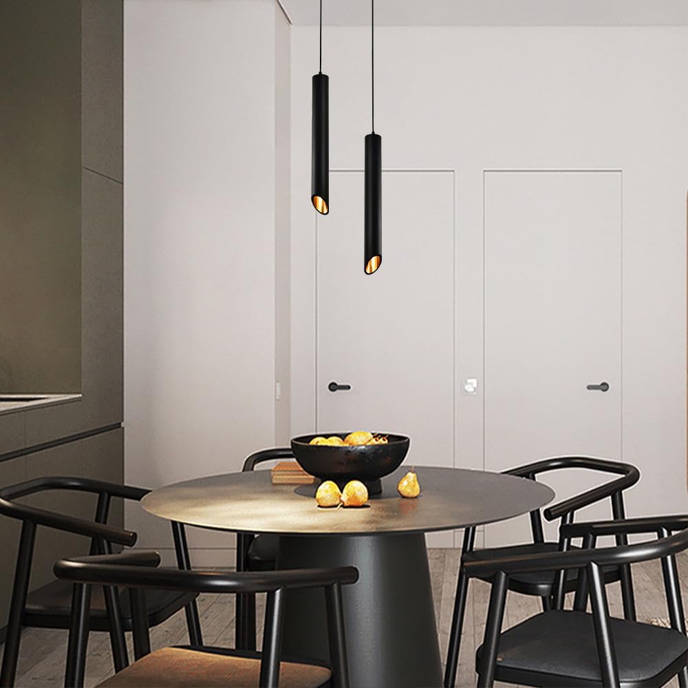 Lampa wisząca z ukośną rurką Czarna mini lampa wisząca do kuchni nad zlewem, Lampy wiszące LED w minimalistycznym stylu Światło punktowe Jadalnia Salon Lampa sufitowa na ladę barową