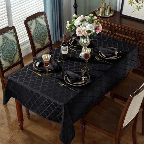 Servilletas de Tela Jacquard 20 x 20 pulg 4 Piezas Negro miniatura 3