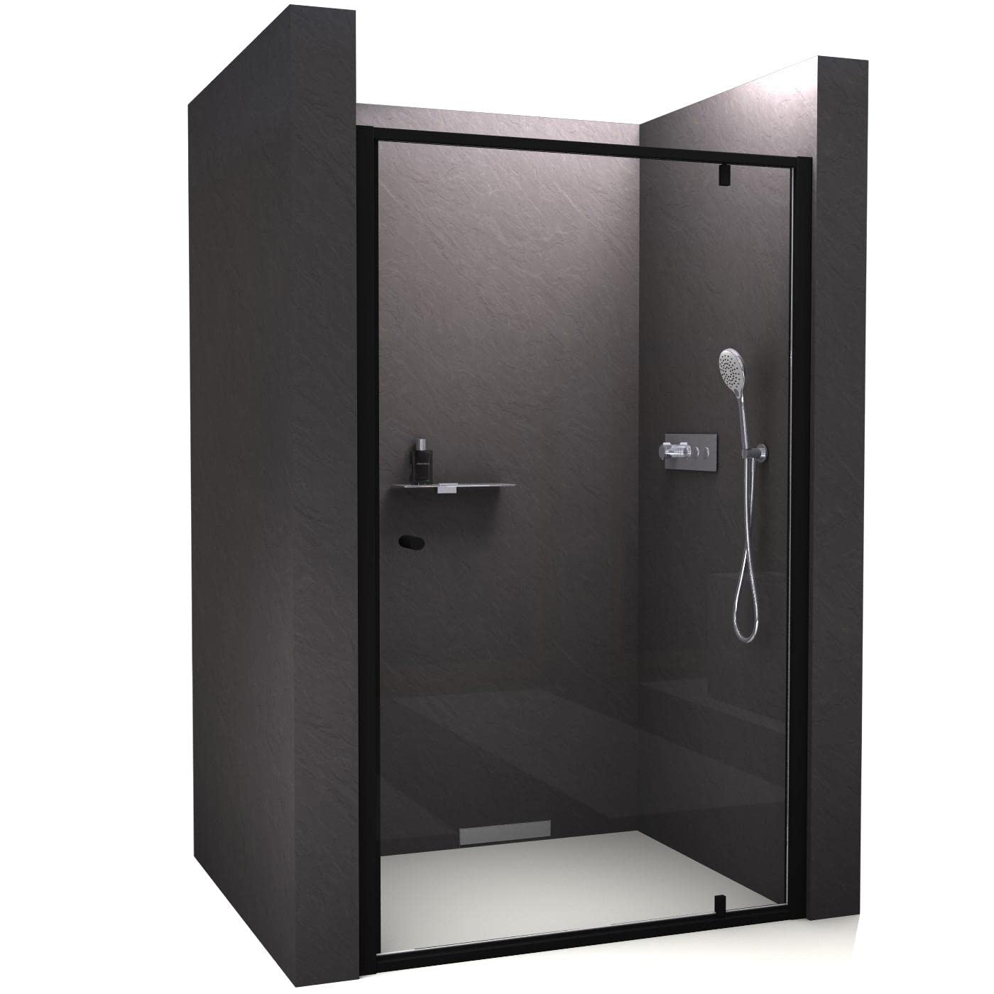 BERNSTEIN Eckdusche NT604 FLEX – 100x80 Cm, Mit Drehtür, 6 Mm Nano-Glas – Verstellbar, Leicht Zu Reinigen