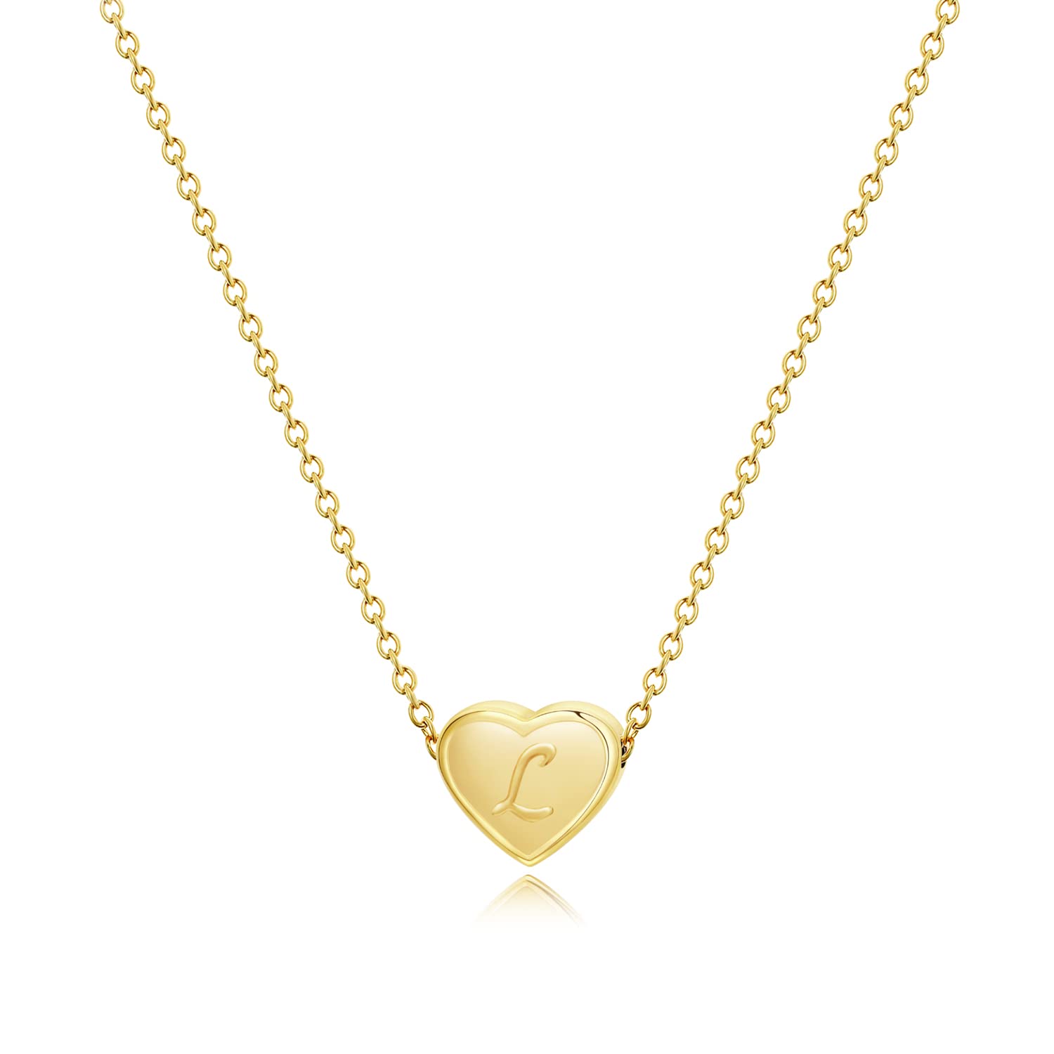Tiny Heart Initial Necklaces 18k Gold Plated Letters L Necklace With Initials Small Dainty Charms Cute Gifts For Little Girls