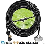 MCCKLE Misters for Outdoor Tatio 33FT 屋外ミスト冷却システム - 33フィート (10m) ミストライン + 12 ミストノズル+3/4インチ 真鍮アダプター ガーデン温室トランポリン