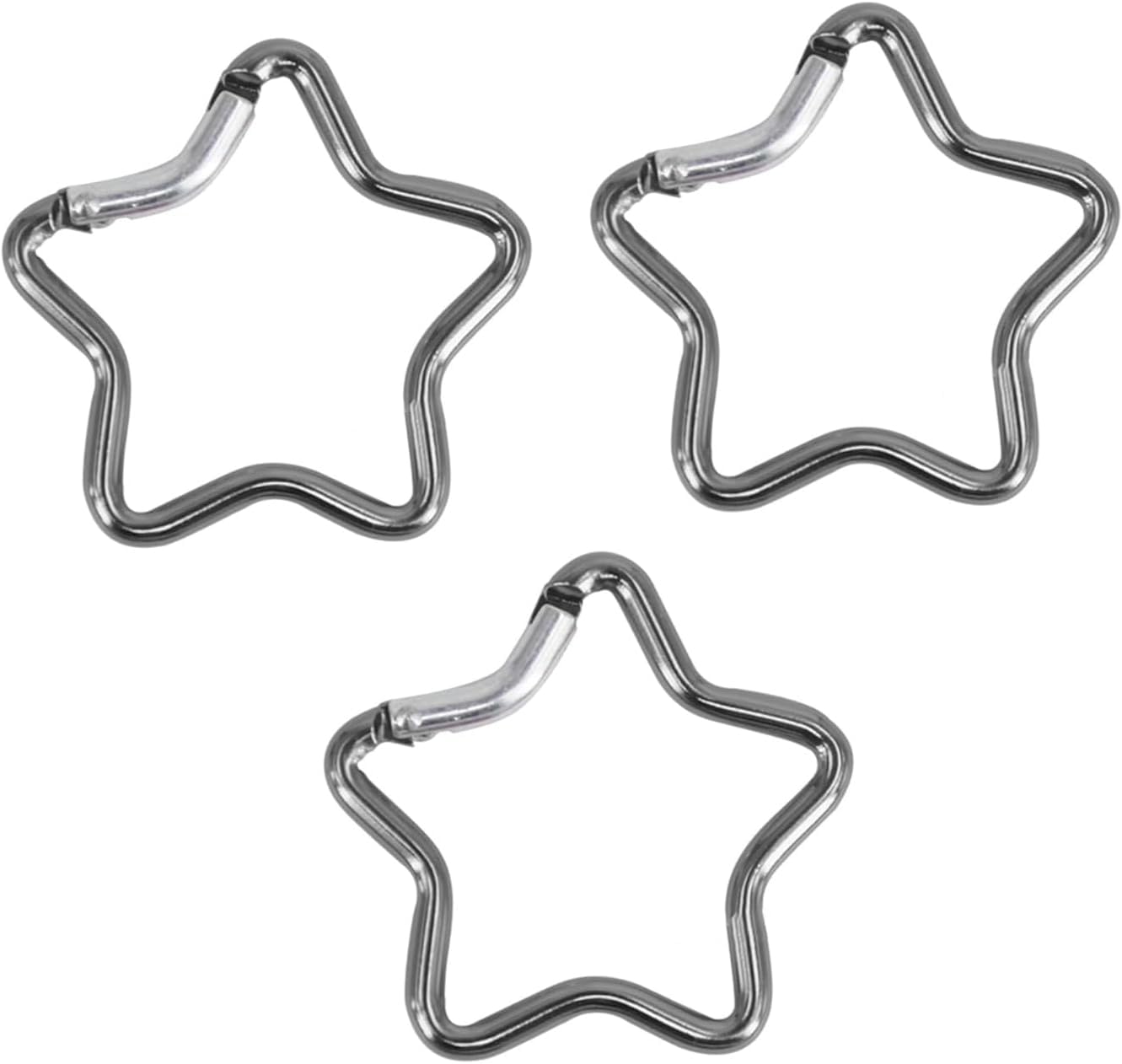 3Pcs Dark Gray Star Shaped Climbing Buckle Aluminum Alloy Heavy Duty Keyring Hook for Camping Fishing Hiking Traveling Spring Loaded,Carabiner Accessory and Keychain Outdoor Carabiners Accessories