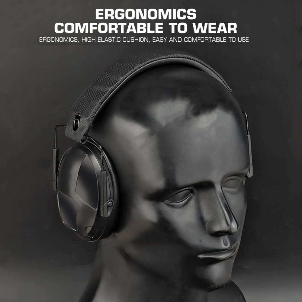 WLXW Casque De Protection Auditive pour Le Tir, Casque De Sécurité, Équipement De Protection Auditive pour L'entraînement Au Tir, Casque Tactique Antibruit Pliable Et Réglable