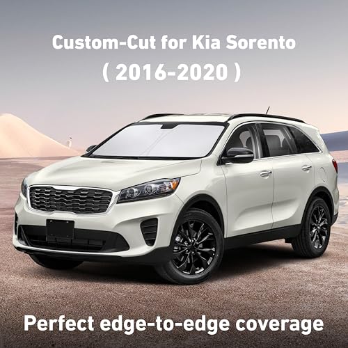 Image of EcoNour Windshield Sunshade Compatible for Kia Sorento 2016-2018 2019 2020, Sun Visor for Front Windshield & Window Sun Shade Cover, UV Heat Blocker & Protector, Car Accessories