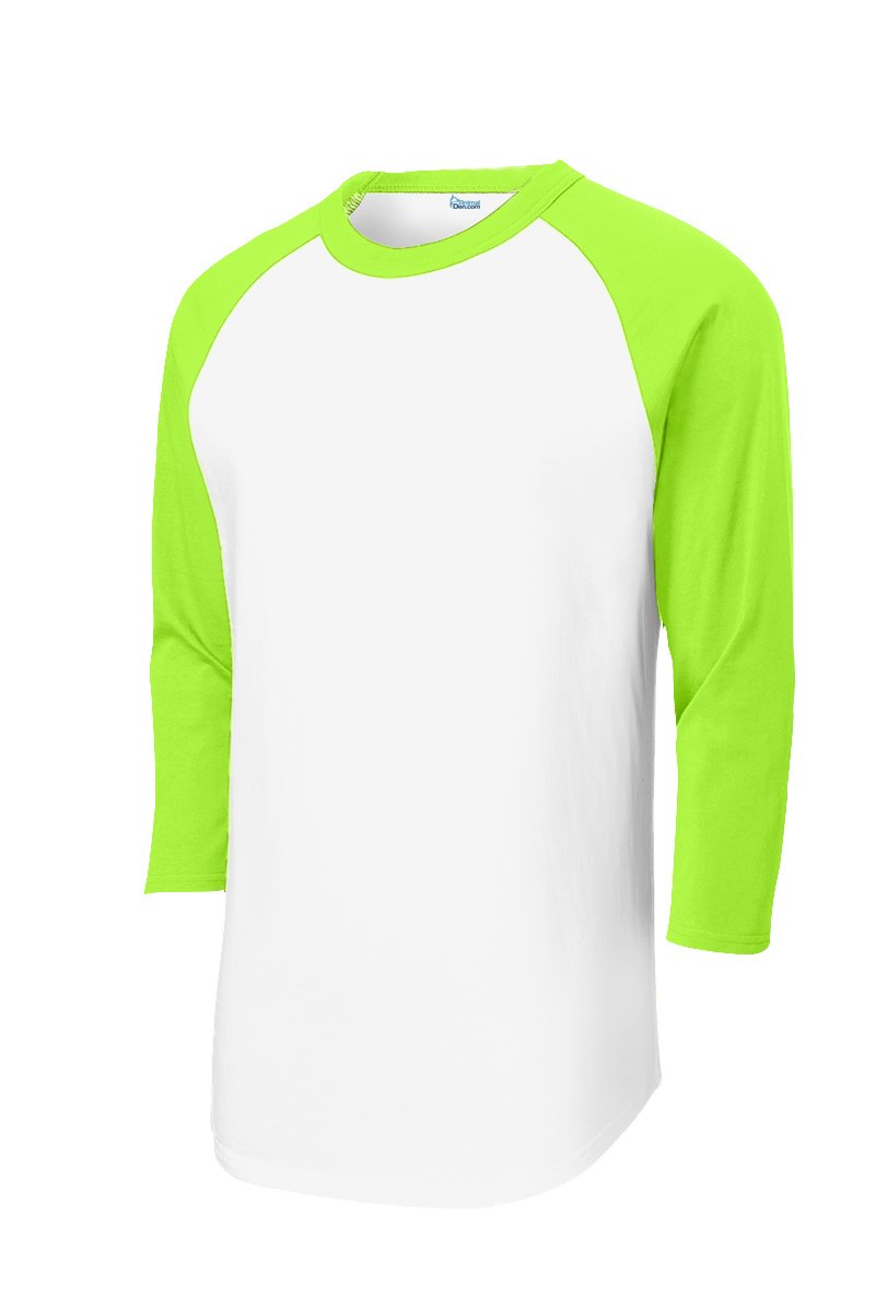 Animal Den Mens Baseball Jersey T Shirts 3/4 Sleeve Raglan 100% Cotton Softball