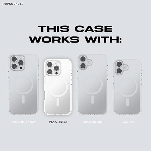 PopSockets Capa para iPhone 16 Pro compatível com MagSafe, capa de telefone para iPhone 16 Pro, comp