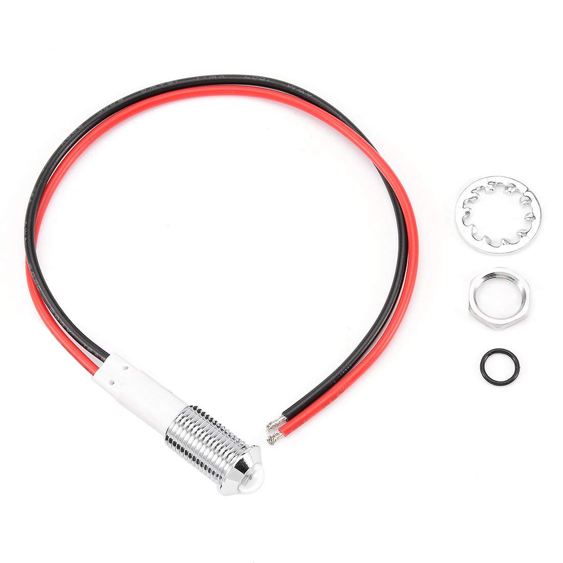 KTM Healthcare® DC 24V 10mm Thread Dia Head White LED Metal Signal Indicator Pilot Dash Light-picture-14