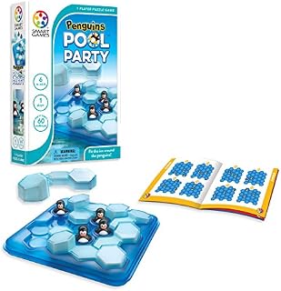 Smart Games - Penguins Pool Party, Puzzle Game with 60 Challenges, 6+ Ages