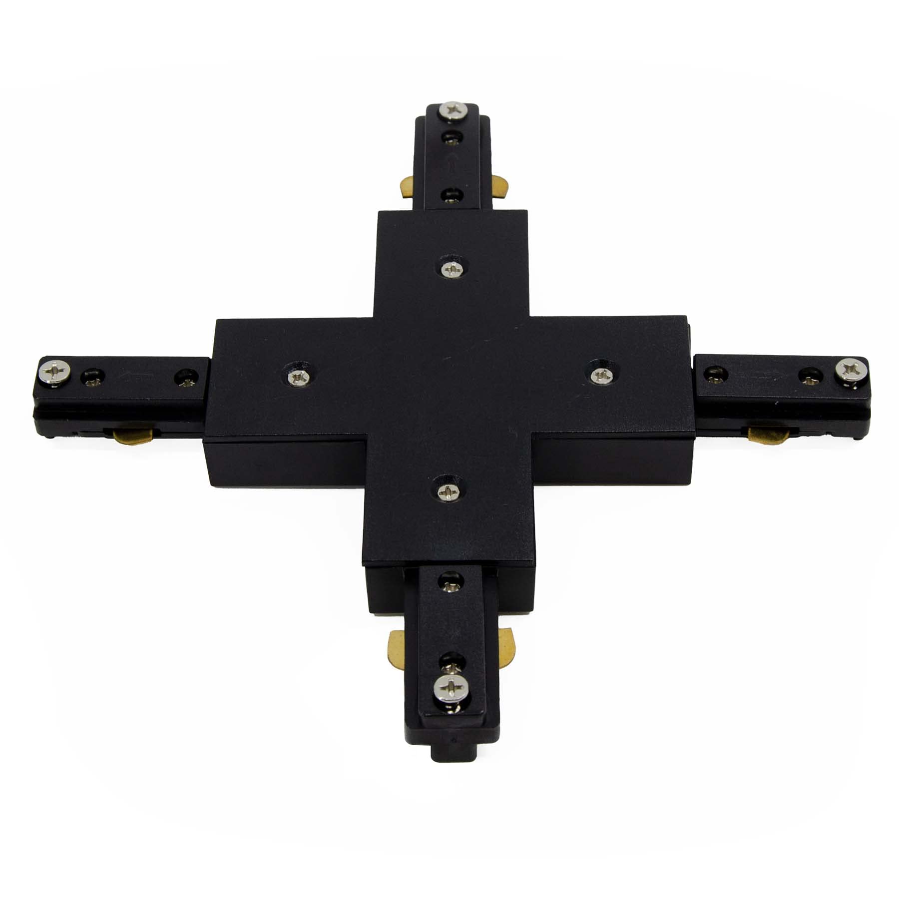 G.W.S® Black X Shape Connector for 3 Wires Single Circuit LED Track Lighting